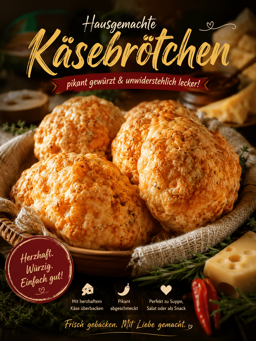 gewuerzte kaesebroetchen